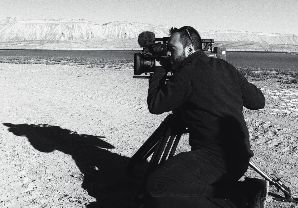 Camera operator working on location